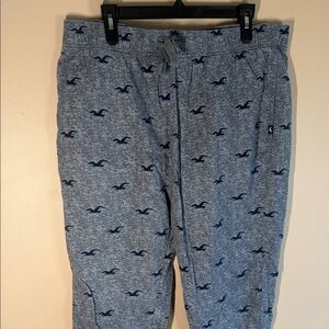 Hollister Heather Gray Joggers with Navy Logo Print